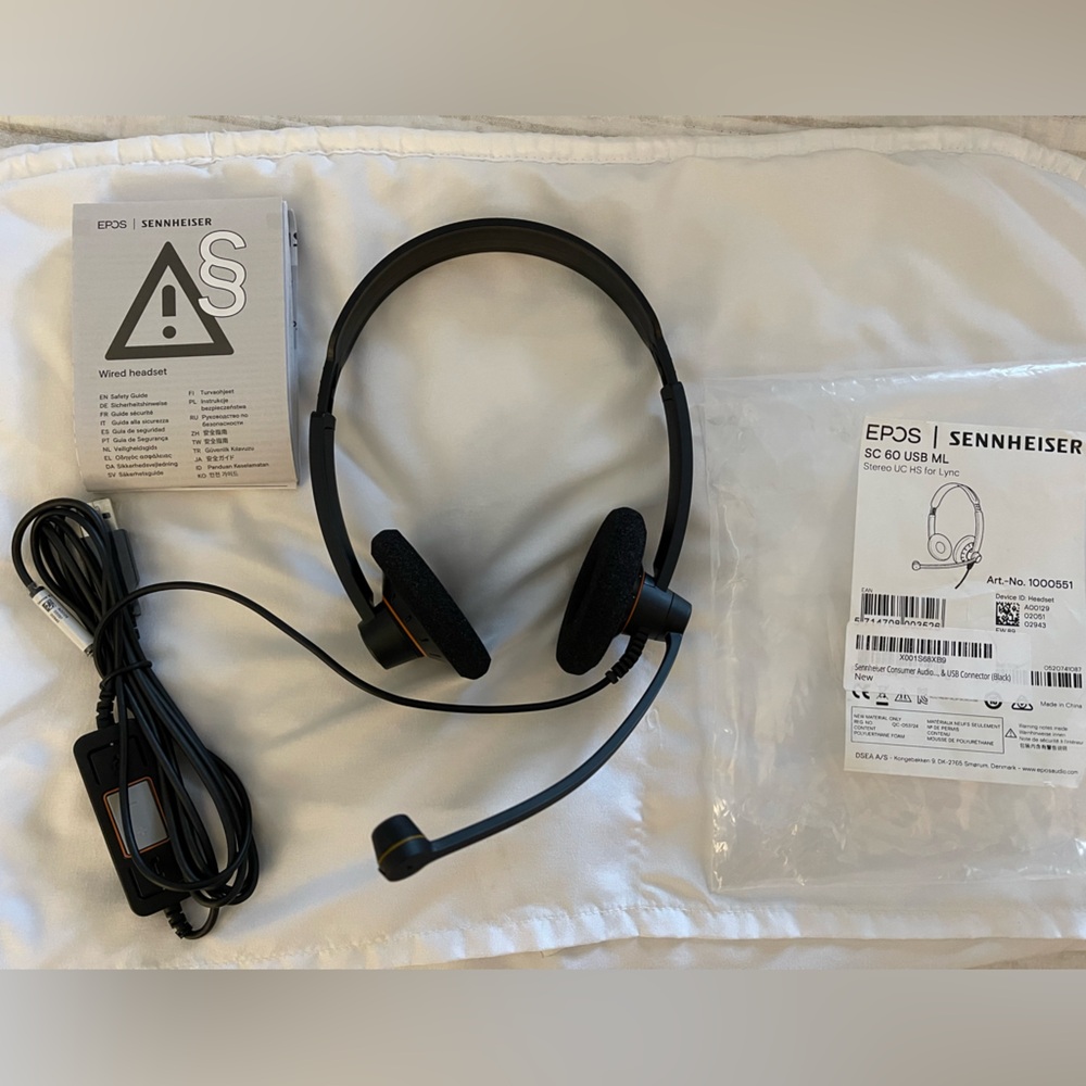 EPOS Black Wired Headset with Microphone